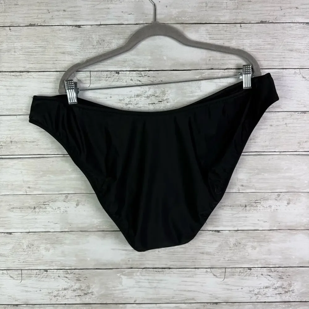 J Crew 90s High Leg Bikini Bottoms Black Size 3X